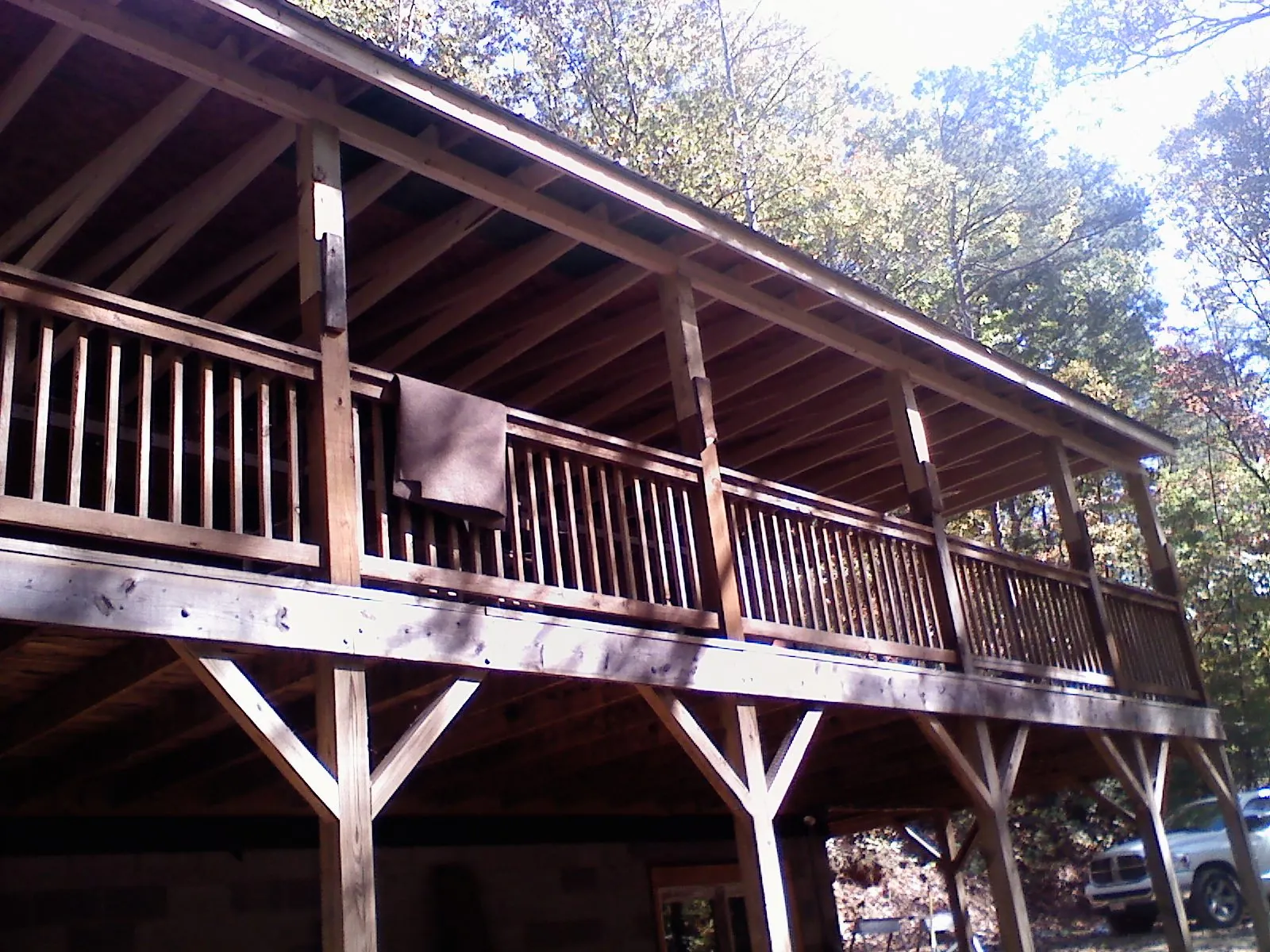 Timber framing under a new elevated porch and deck — Roof Leak Repair in Eagle by Roofing Brothers